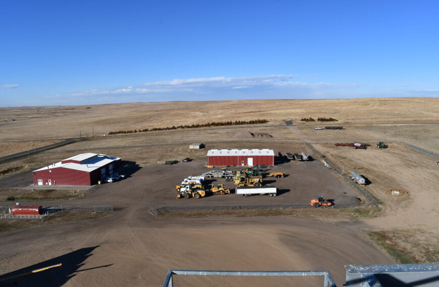 aerial view of the farm